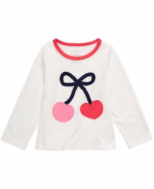 Infant Girls Cherries Print Cotton T-shirt