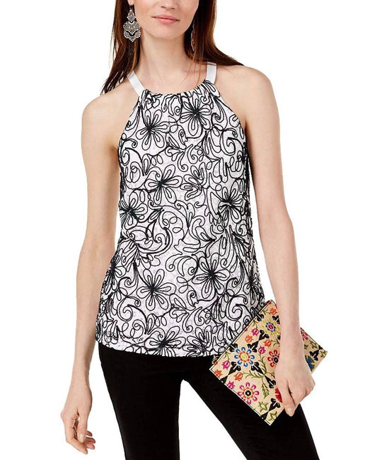 Embroidered Lace Halter Top