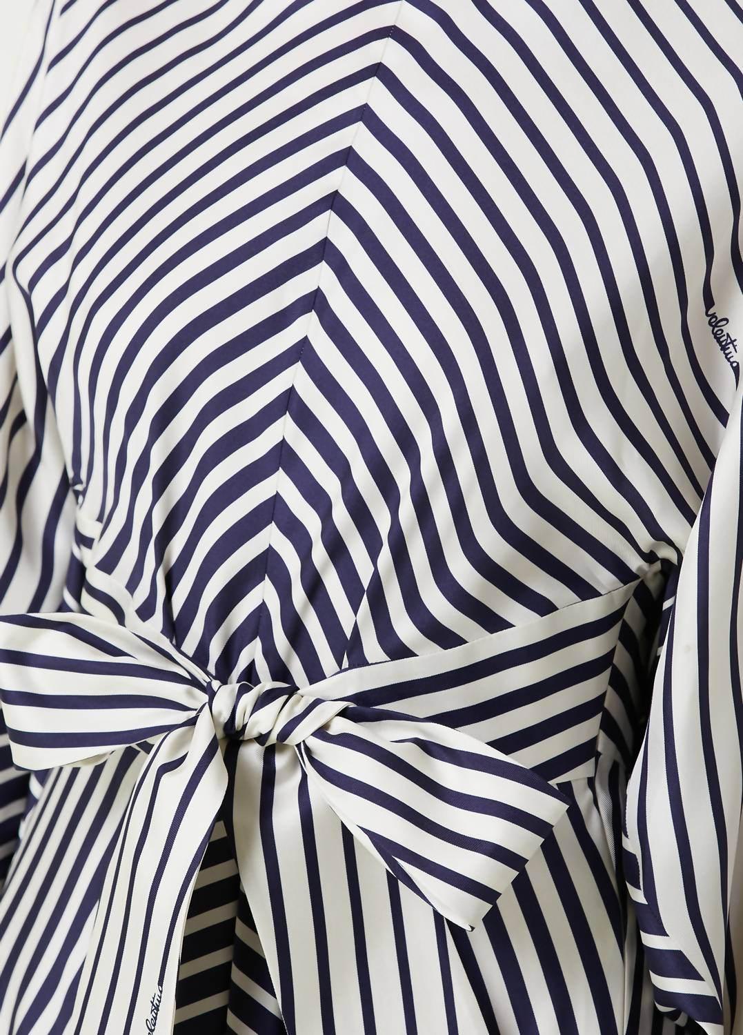 Valentino - Striped Maxi Silk Dress - Rack Hunt
