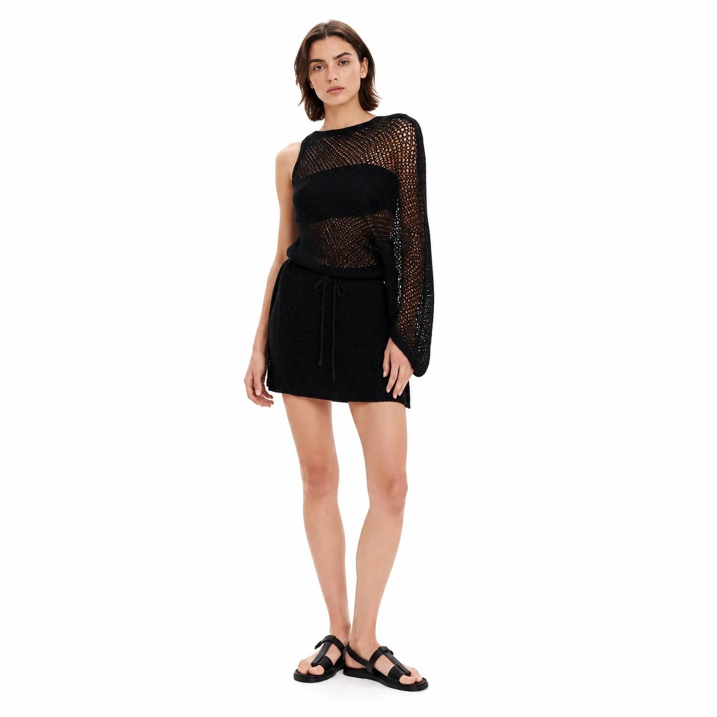 Mind And Matter Asymmetrical Knitted Mini Dress