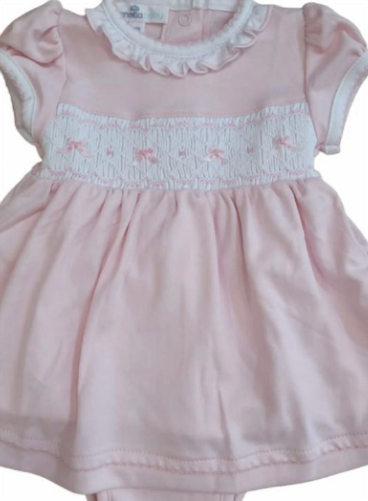 Girl's Amelia's Classic Solid Smocked Short Sleeve Dress Set