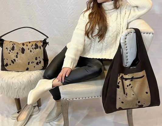 Reine Krief - Women's Nubuck Hobo Handbag - Rack Hunt