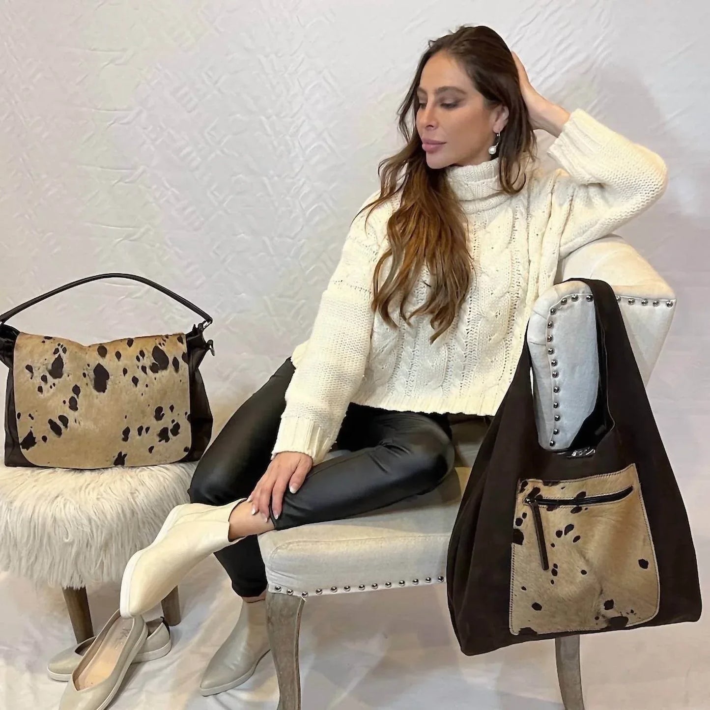 Reine Krief - Women's Nubuck Hobo Handbag - Rack Hunt