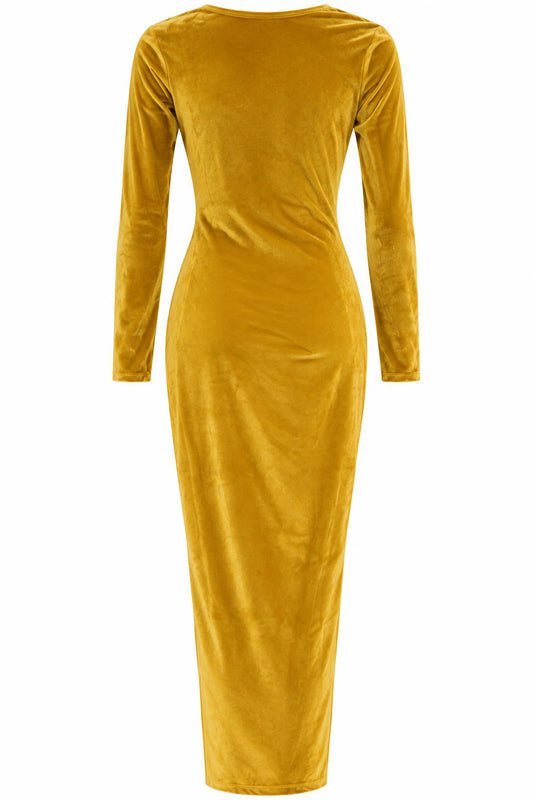 Women's Velvet V-neck Bodycon Dress