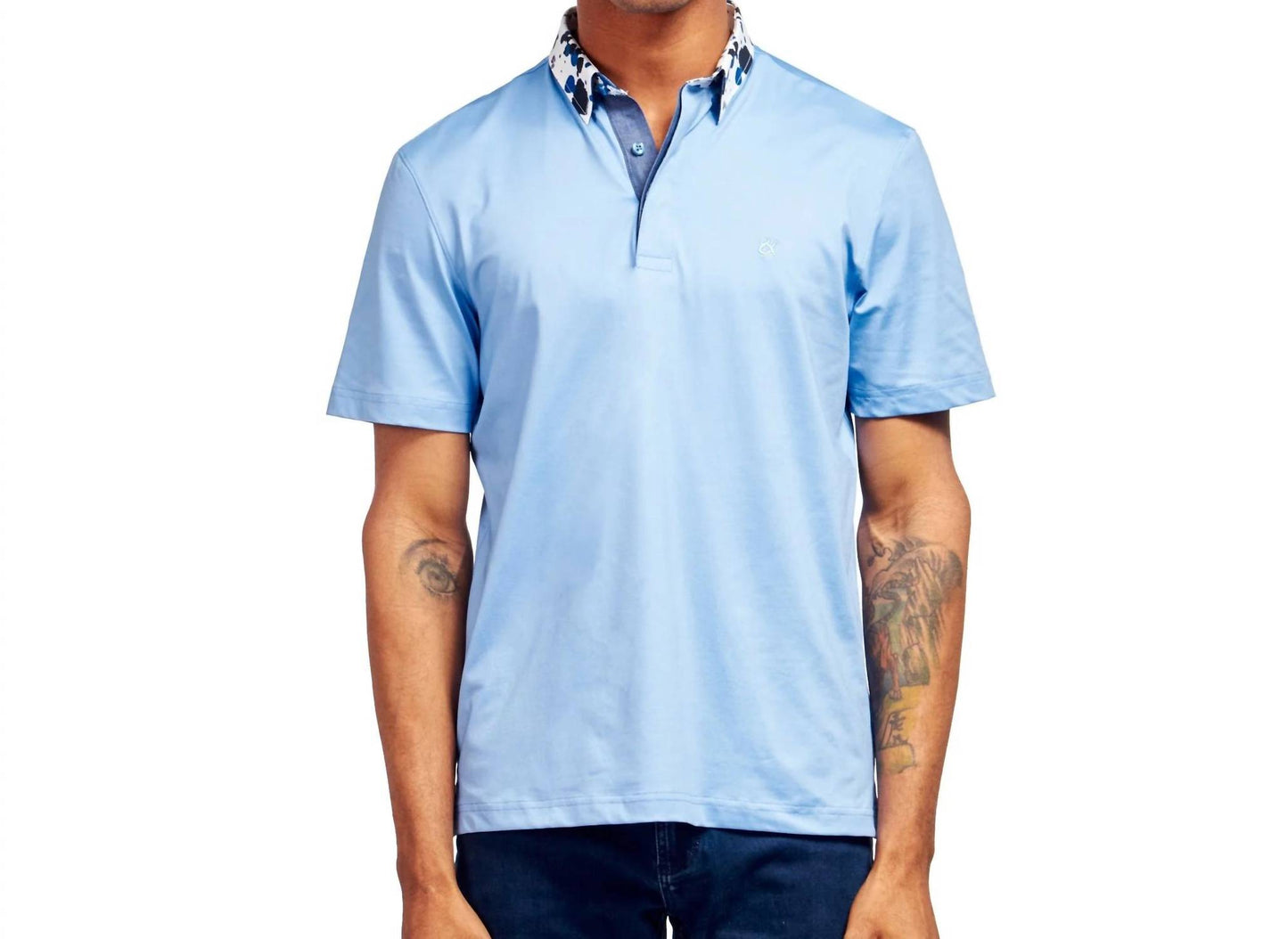 Ink Blotted Collar Polo Shirt