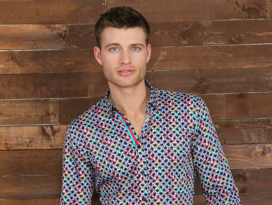 Long Sleeve Button Down Shirt With Trim