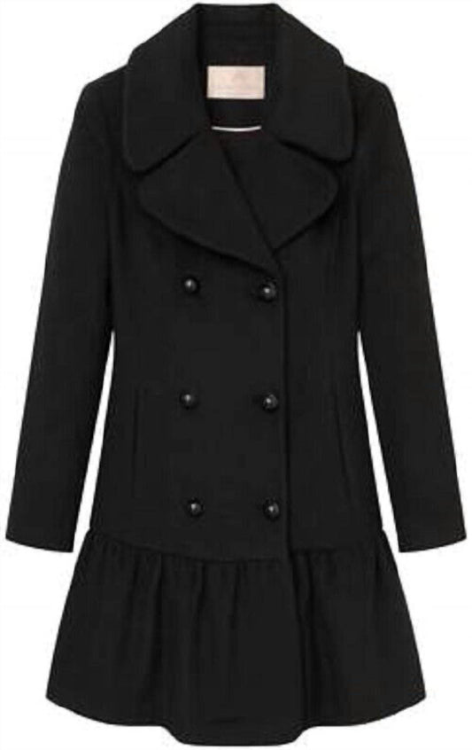Gal Meets Glam - Amanda Ruffle Peplum Hem Double Breasted Coat - Rack Hunt -