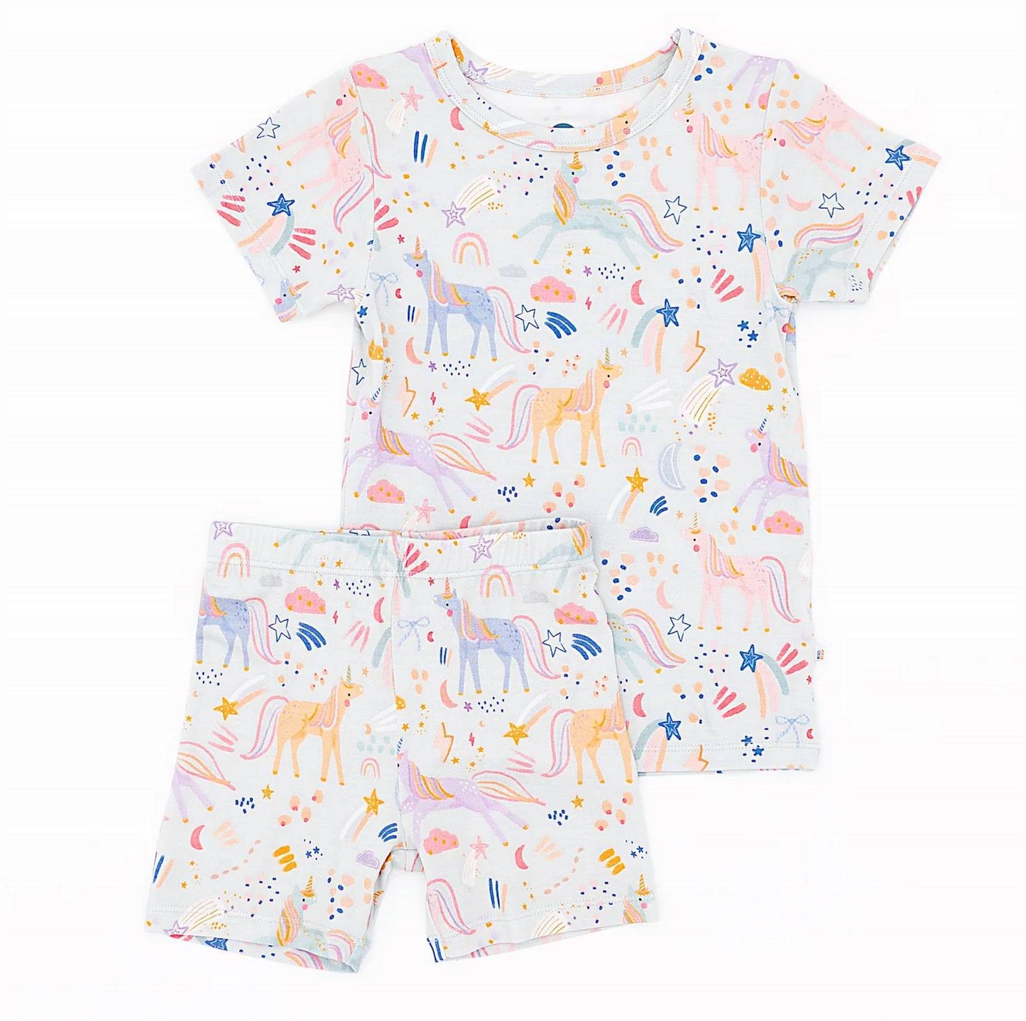 Girl's Unicorn 2-piece Shorts Bamboo Pajama Set