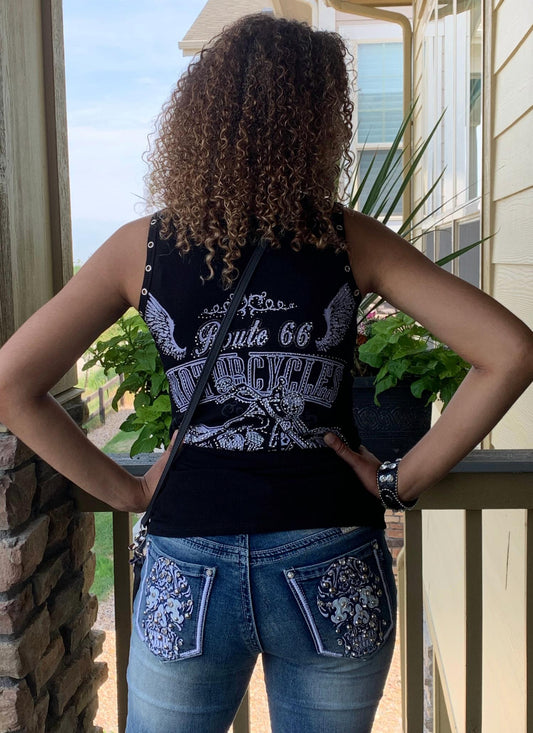 Adorable Distressed Skull Jean