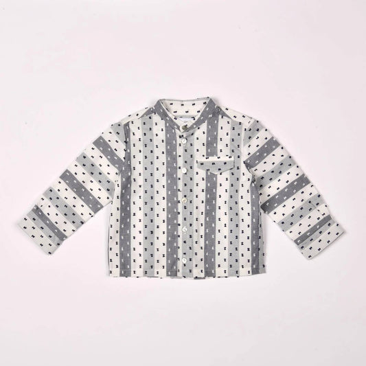 Two-Piece Long Sleeve Button Down Poplin Shirt With Pant