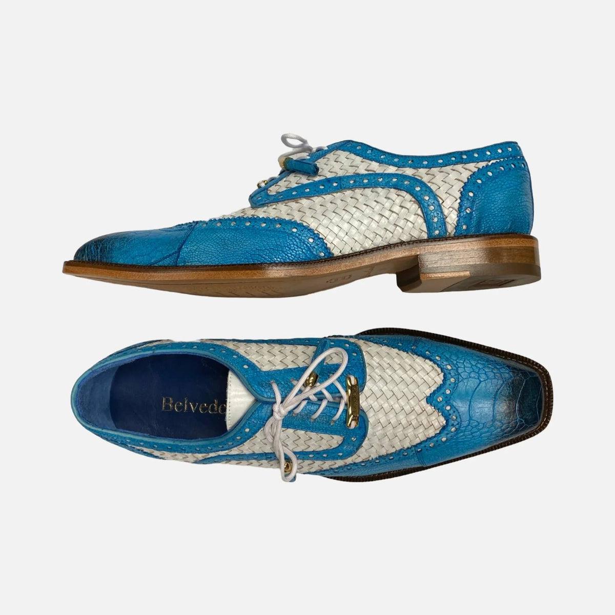 Men's Two Tone Ostrich Wingtip Oxford Shoes