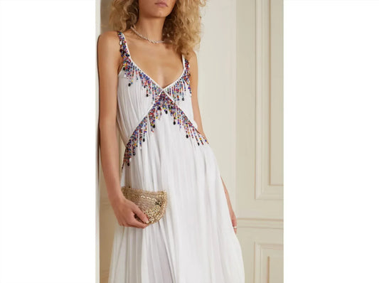 Christopher Kane - Pleated Bead-Embellished Georgette Mini Dress - Rack Hunt