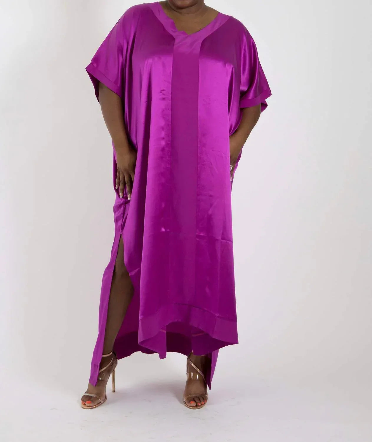 Sante Grace - Muse Italian Silk Charmeuse Caftan Dress - Rack Hunt