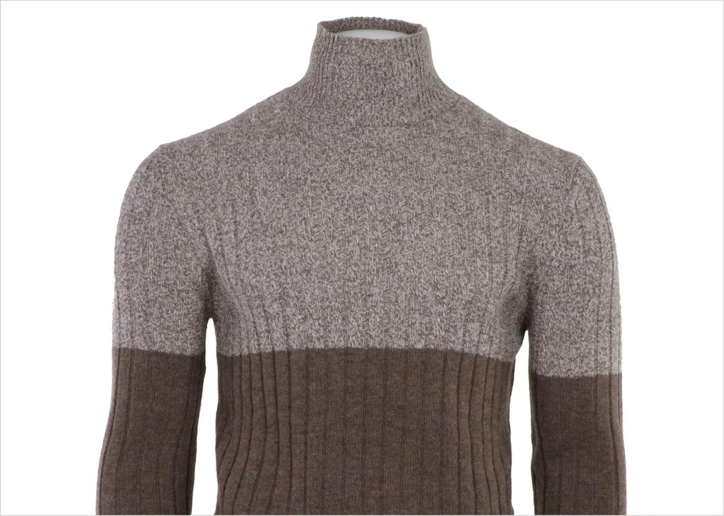 Pashmere - Men's Cashmere Mouline Mockneck Sweater - Rack Hunt