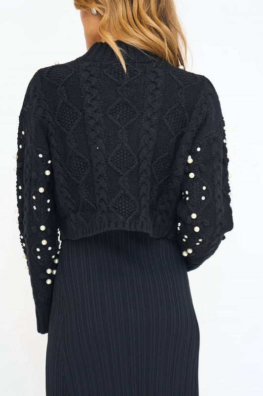 Pearl Cable Knit Sweater Top
