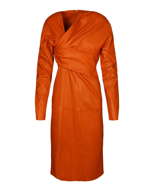 Draped Leather Dress