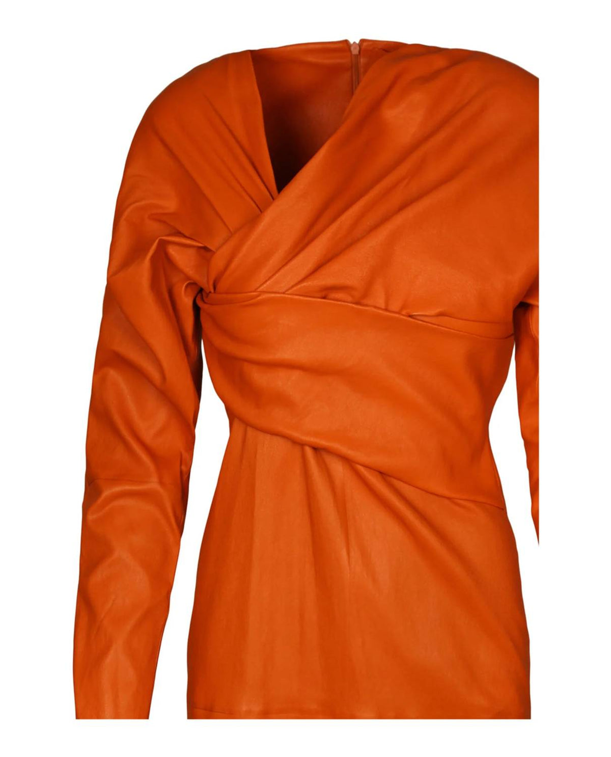Draped Leather Dress