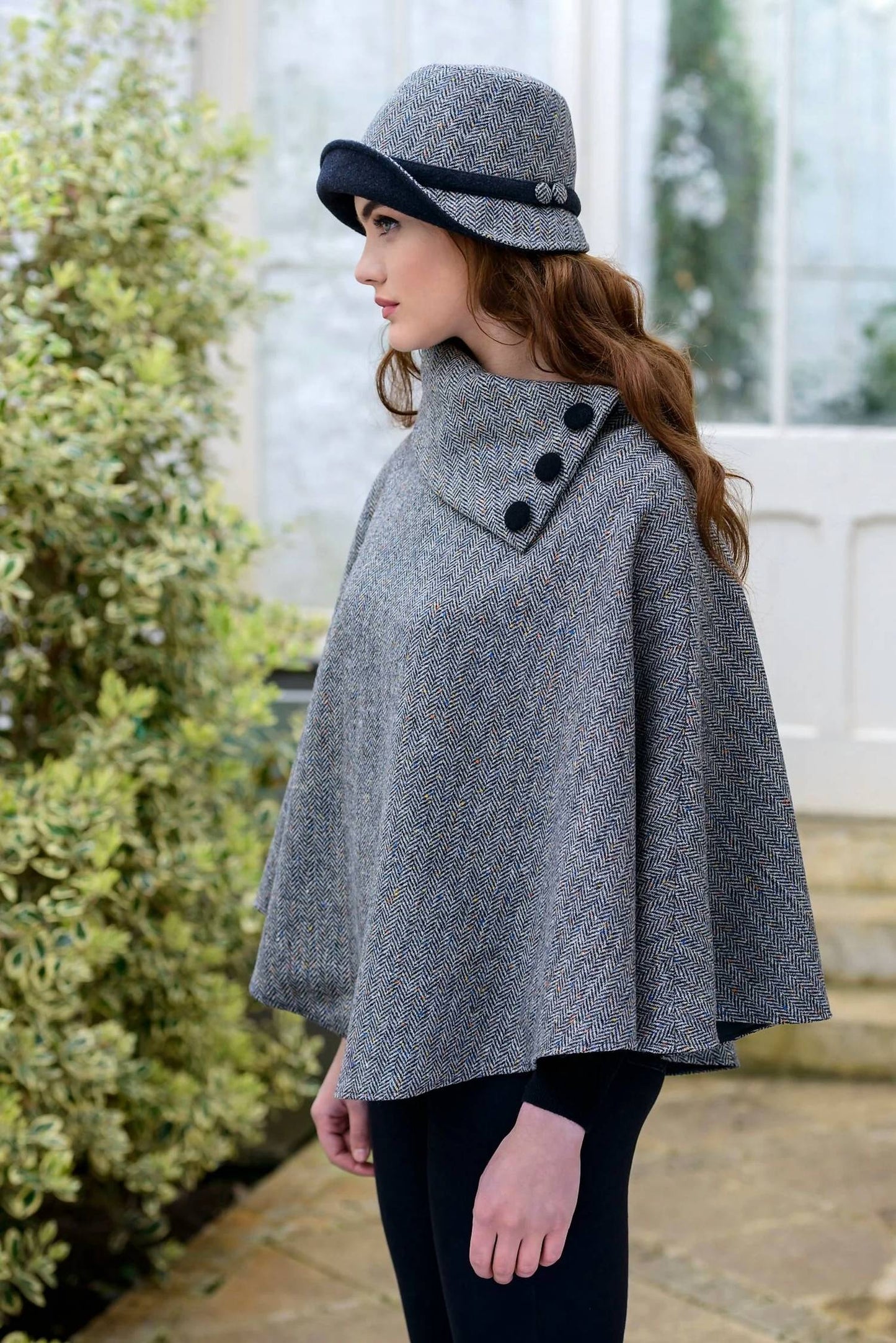 Wool Button Poncho