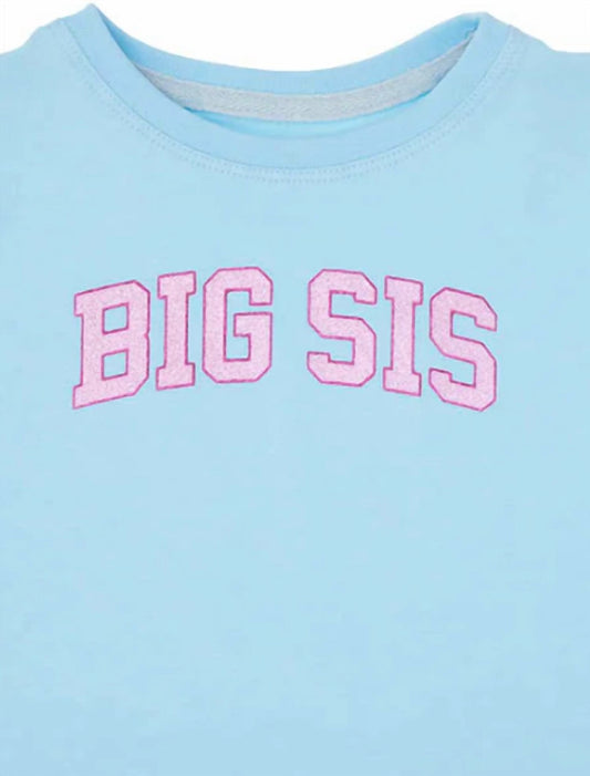 Girl's Big Sis Glitter Boxy Tee