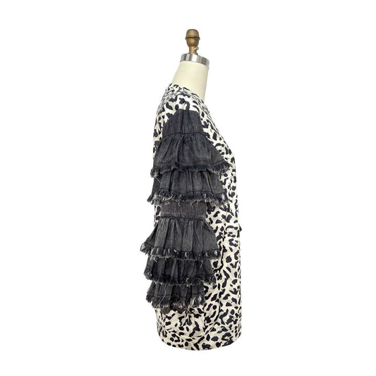 Women's Layers Ruffled Sleeves Mini Dress