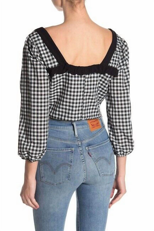 BCBGeneration - Crop Ruffled Gingham Top - Rack Hunt -