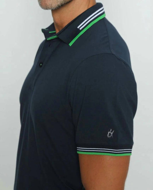 Polo With White And Green Trim
