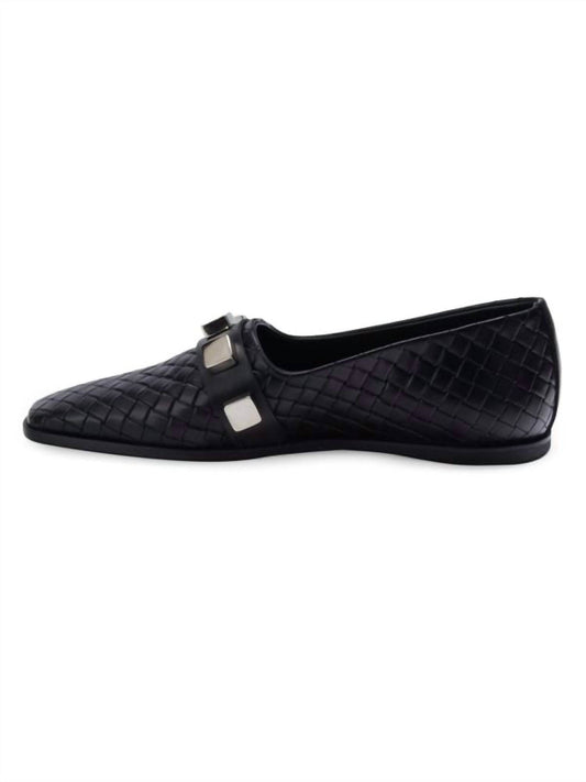 Costume National - Women's Studded Woven Leather Loafers - Rack Hunt -