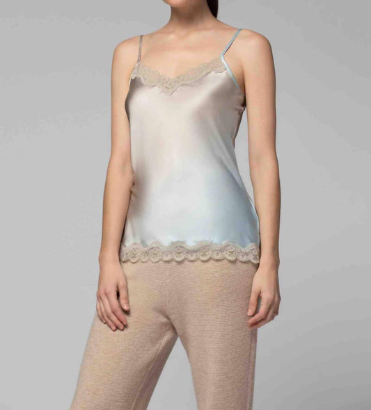 Silk Cami With Lace Trim