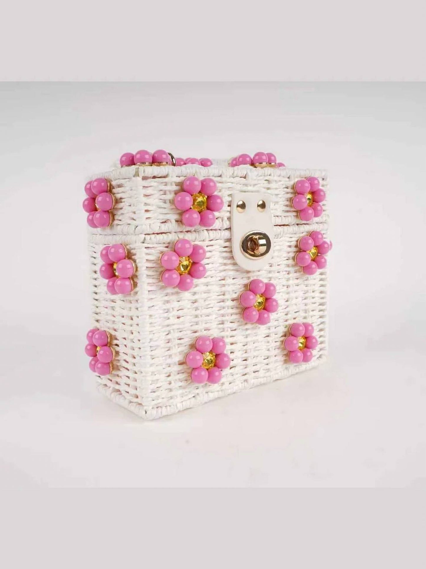 Women's Wicker Bucket Flower Bag