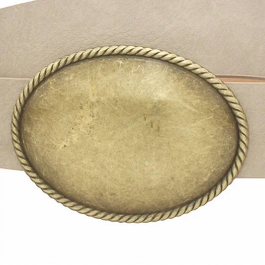 Women's Western Rope Trim Vegan Leather Belt
