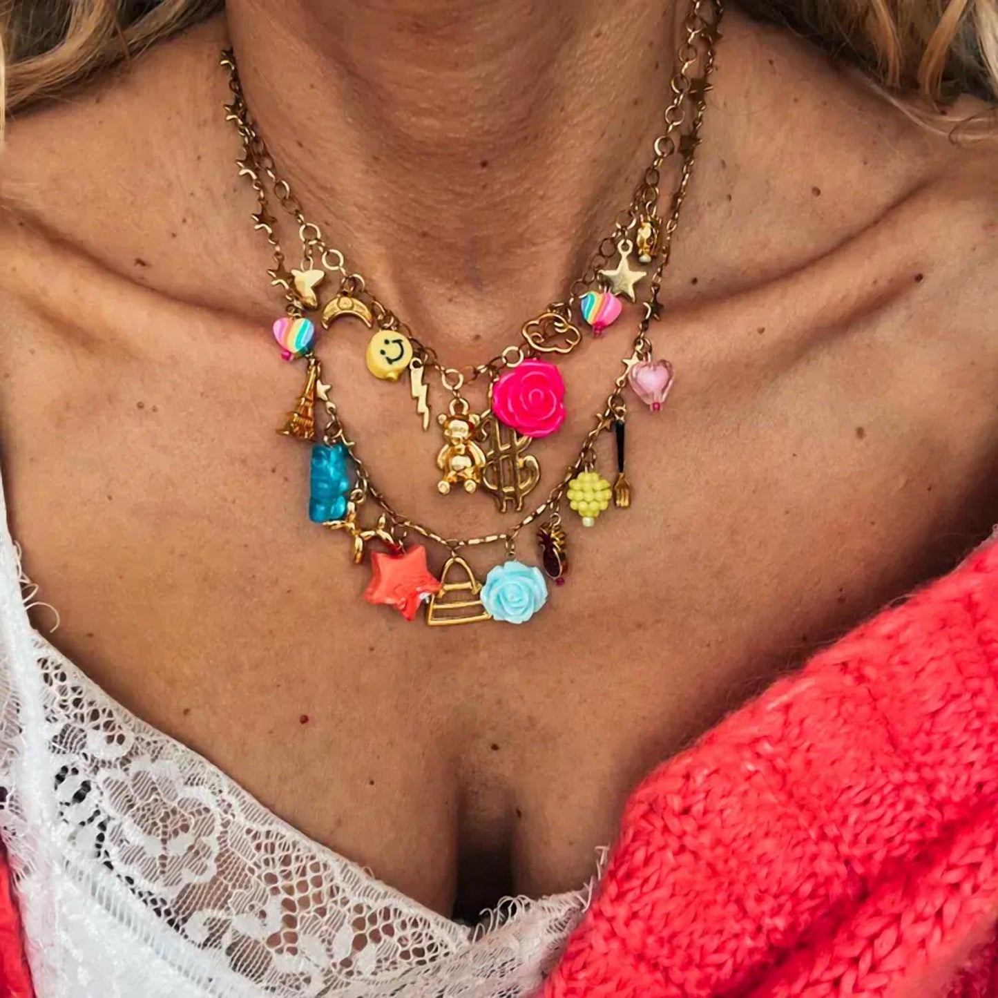 Women's Vintage Charm Rainbow Necklace