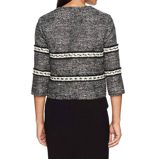 Ellen Tracy - Cropped Tweed Open Front Blazer - Rack Hunt -