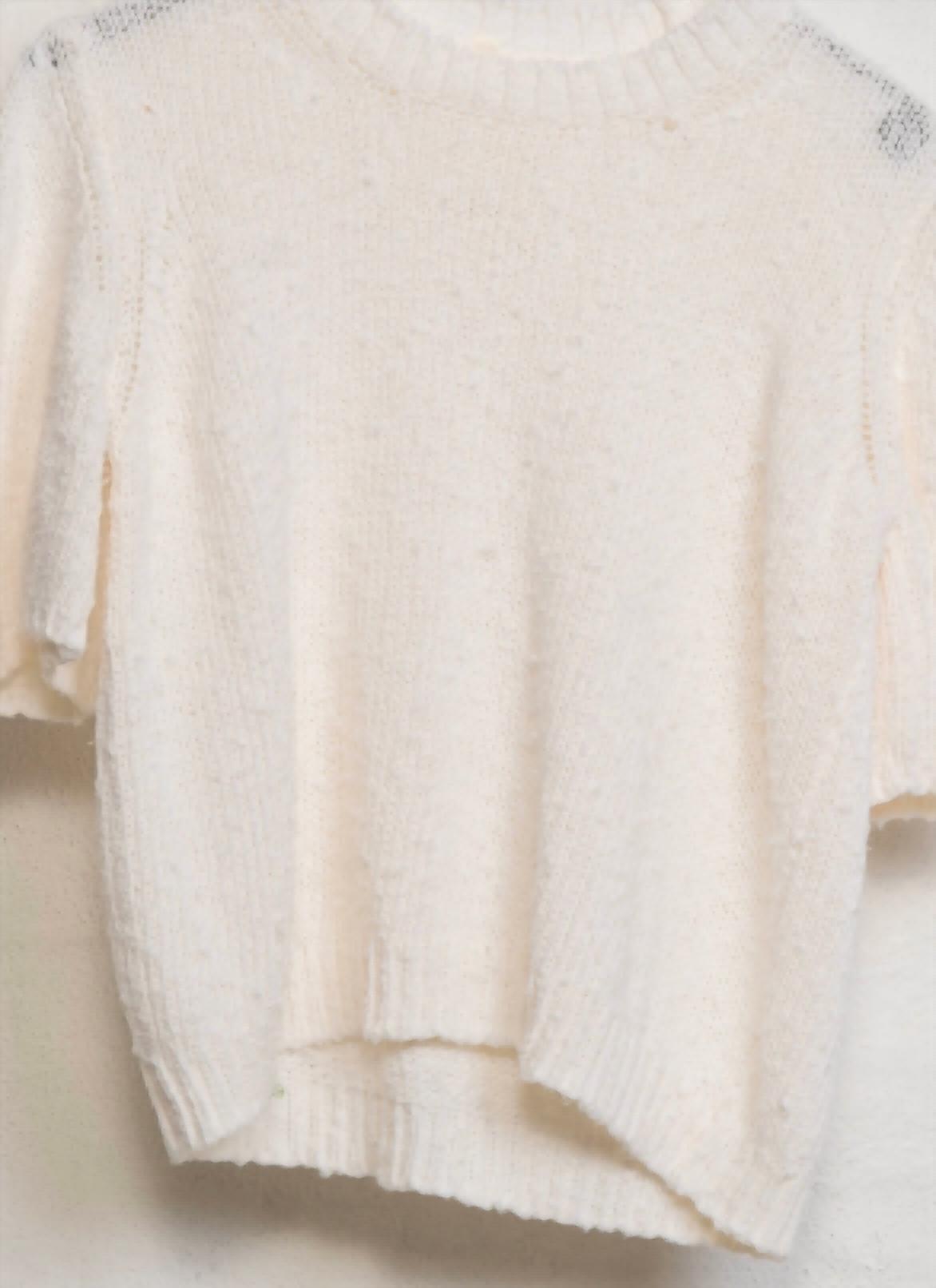 Women's Short Sleeve Cotton Sweater