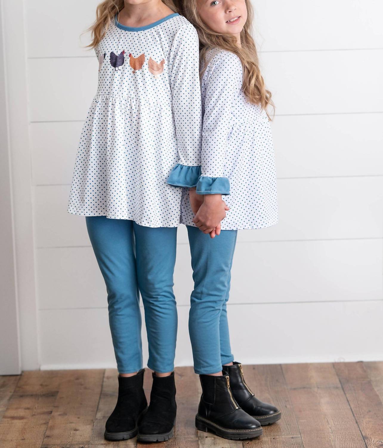 Girl's Polka Dot Chicken Pant Set