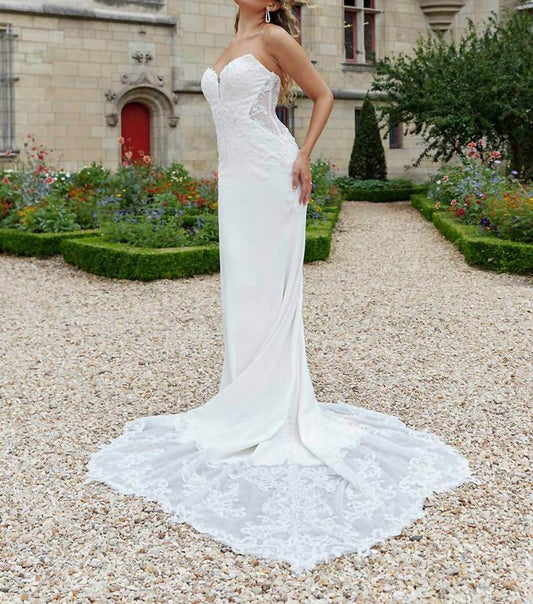 Essence of Australia - Sophisticated Lace Column Wedding Dress - Rack Hunt