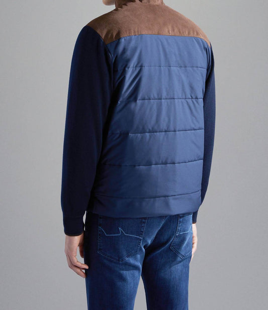 Paul & Shark - Men's Wool Full Zip Hybrid Jacket With Typhoon Platinum & Alcantara - Rack Hunt -