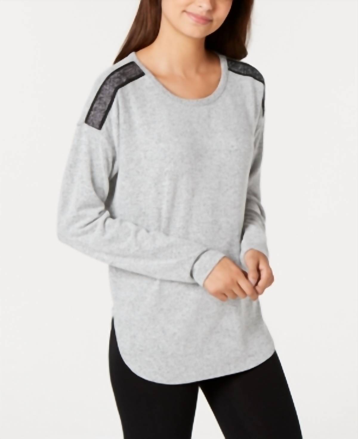 Soft Knit Metallic Trim Pajama Top