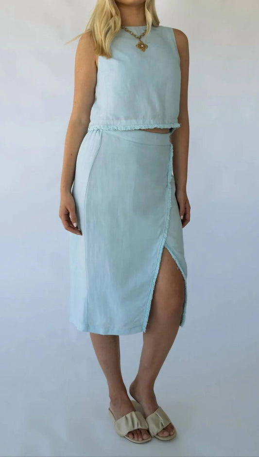 Michelle Faux Wrap Midi Skirt