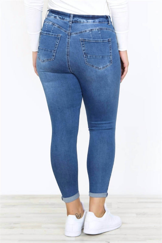 Haute Curve - Plus Size Ripped Skinny Jeans - Rack Hunt -