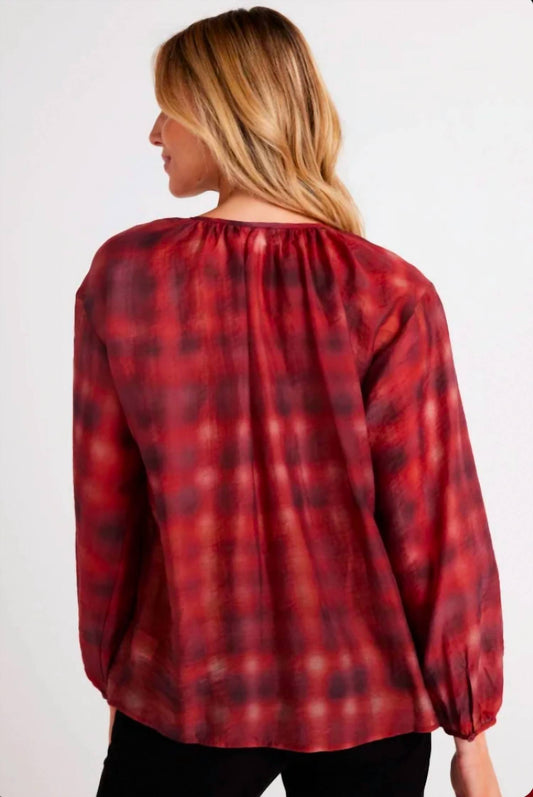 SHIRRED NECK BLOUSE