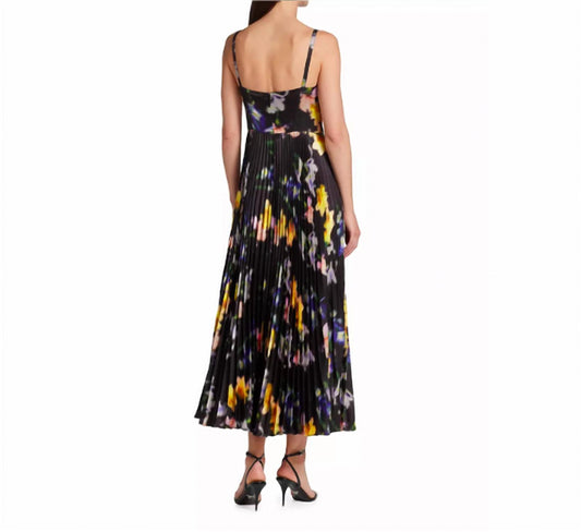 Ella Floral Satin Midi Dress