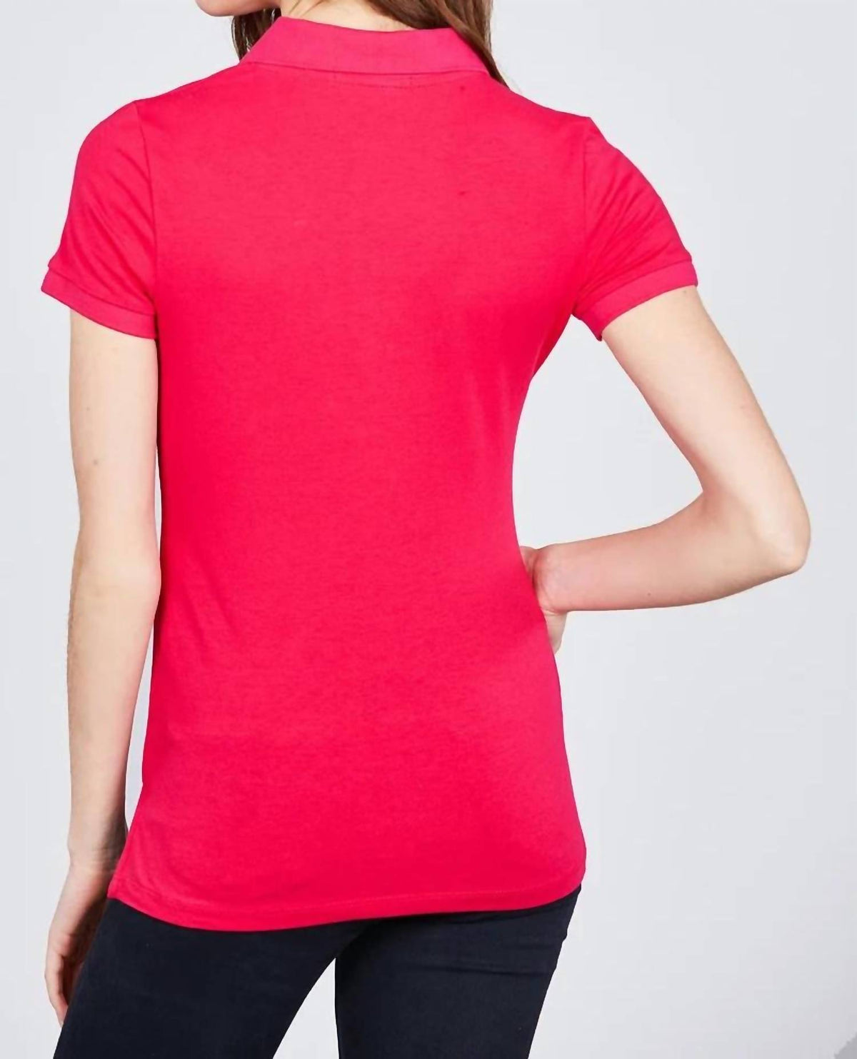 Classic Jersey Spandex Polo Top