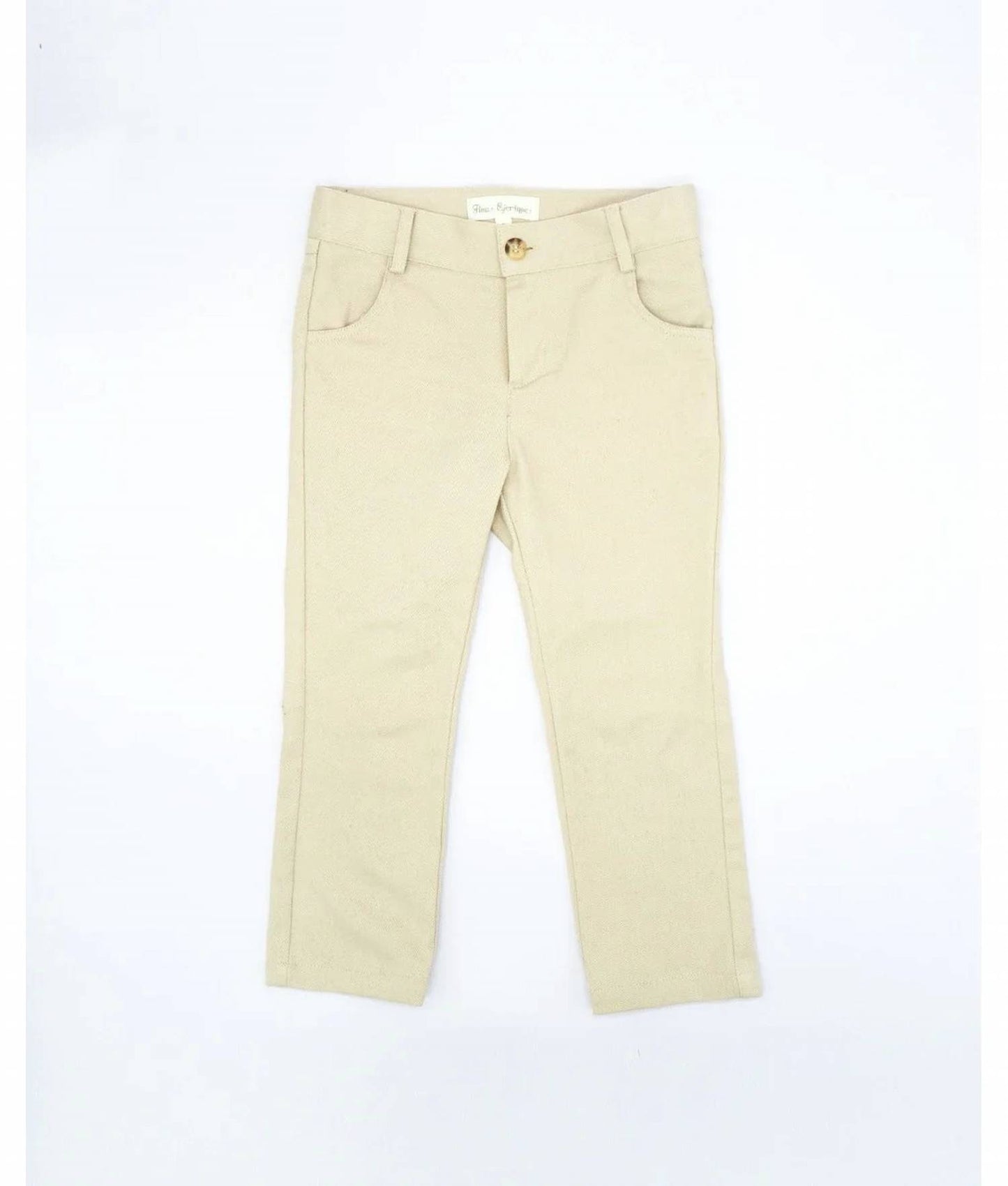 Kid's Corduroy Shirt With Collar And Twill Trousers Set