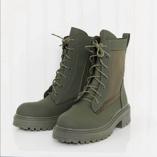 UniLady - Lace-Up Combat Booties - Rack Hunt -