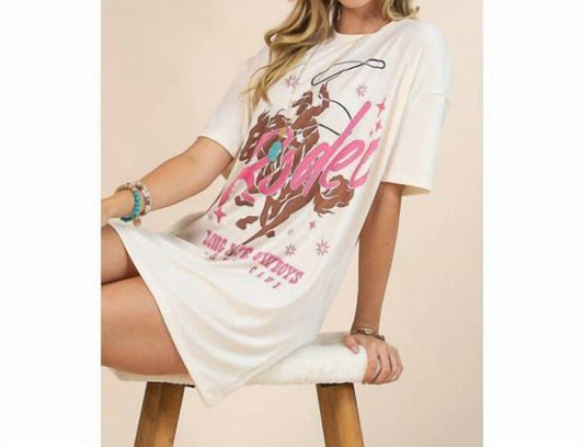 Long Live Cowboys Rodeo Graphic T-Shirt Dress