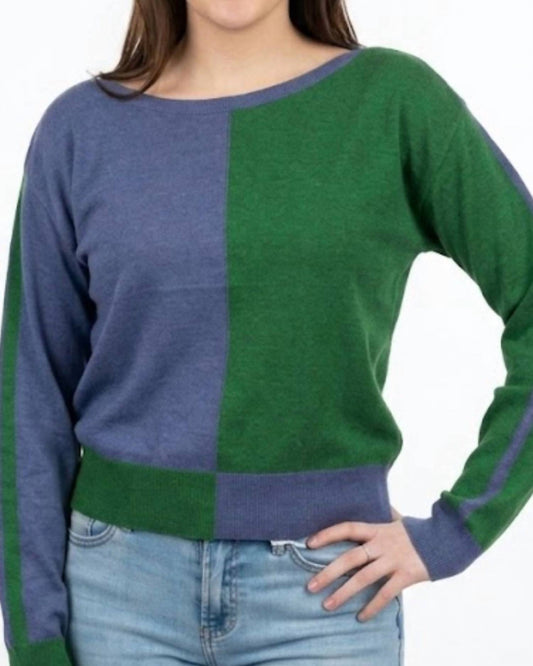 Bi-color Boatneck Sweater