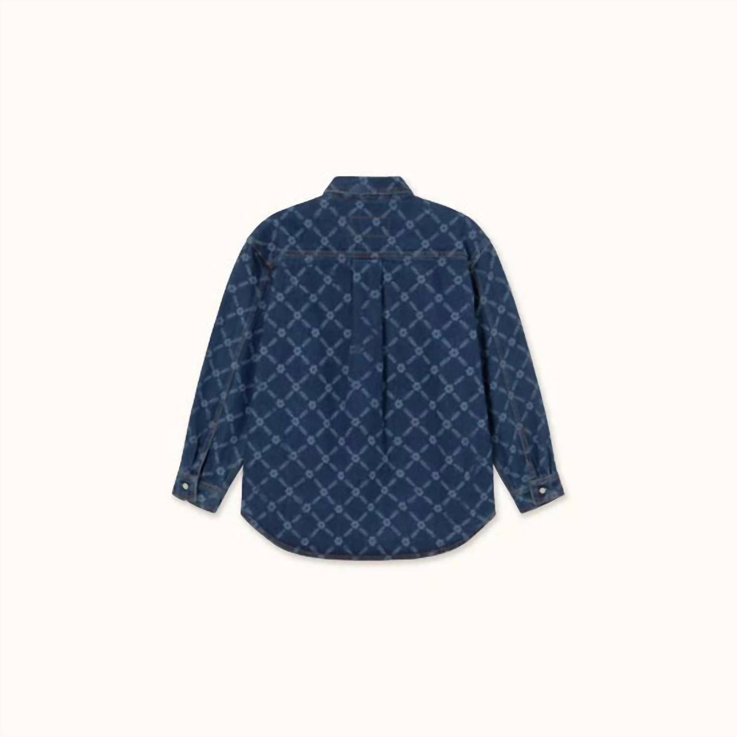 Women's Flowers Grid Denim Shirt
