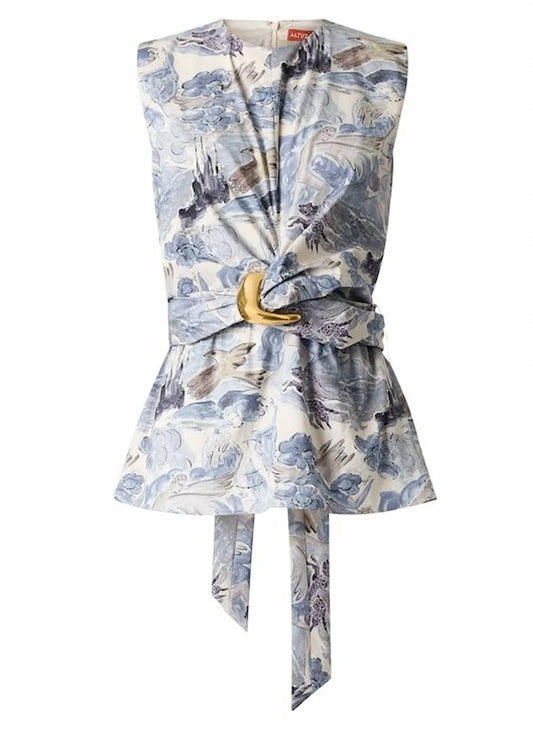Tizzy Buckle Wrap Top