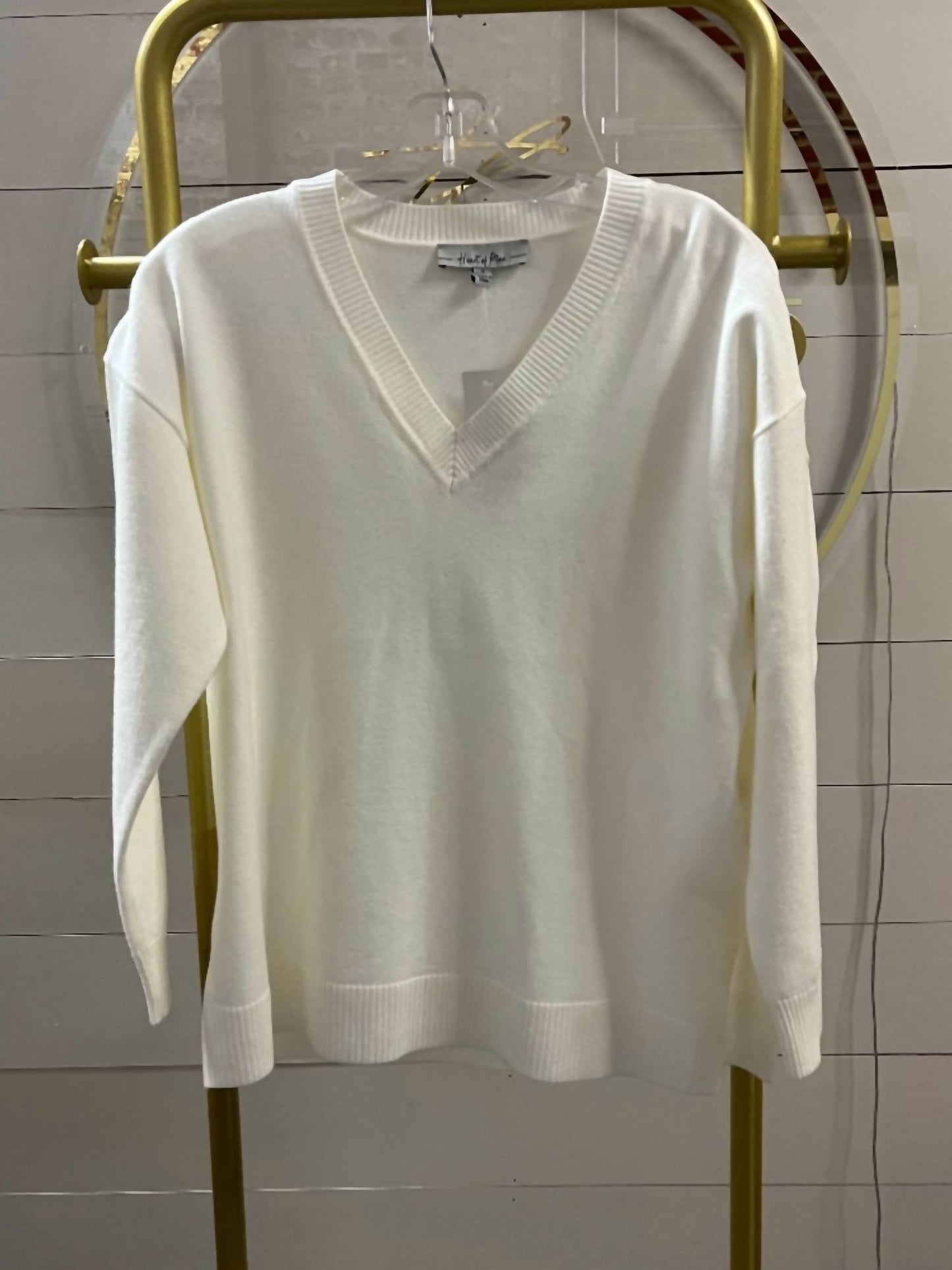 Jersey Stitch V Neck Sweater