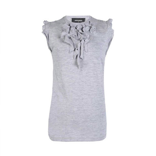 Women's Ruffled Trim Cotton T-shirt
